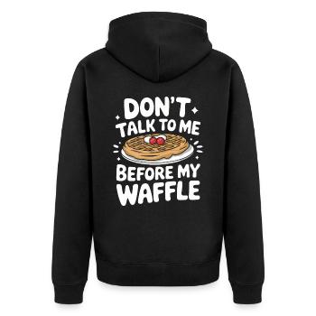Waffles Breakfast Sweets - Unisex Premium Organic Zip Hoodie - black - Back - Nico (187cm)