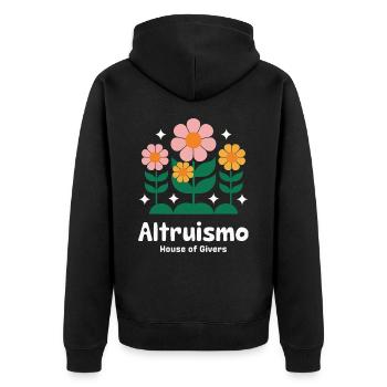 Altruisme Don désintéressé Donner d’école - Veste à capuche bio Premium Unisexe - noir - Dos - Nico (187cm)