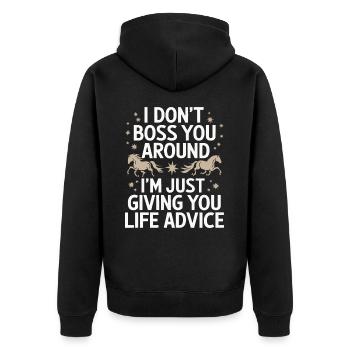 Sœur, Frère ou sœur, Famille - Veste à capuche bio Premium Unisexe - noir - Dos - Nico (187cm)