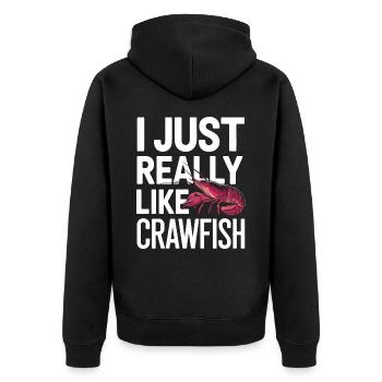 Homards, crabes, crevettes, fruits de mer - Veste à capuche bio Premium Unisexe - noir - Dos - Nico (187cm)