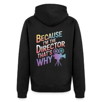 Filmemacher Filmregisseur Kameramann Film - Unisex Premium Bio Zip Hoodie - Schwarz - Hinten - Nico (187cm)