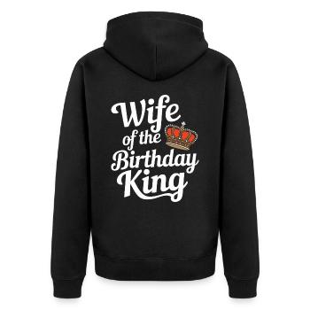 Frau Ehefrau Partnerin Familie Verheiratet - Unisex Premium Bio Zip Hoodie - Schwarz - Hinten - Nico (187cm)