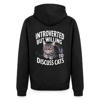 Introvertierter asozialer introvertierter - Unisex Premium Bio Zip Hoodie - Schwarz - Hinten - Nico (187cm)