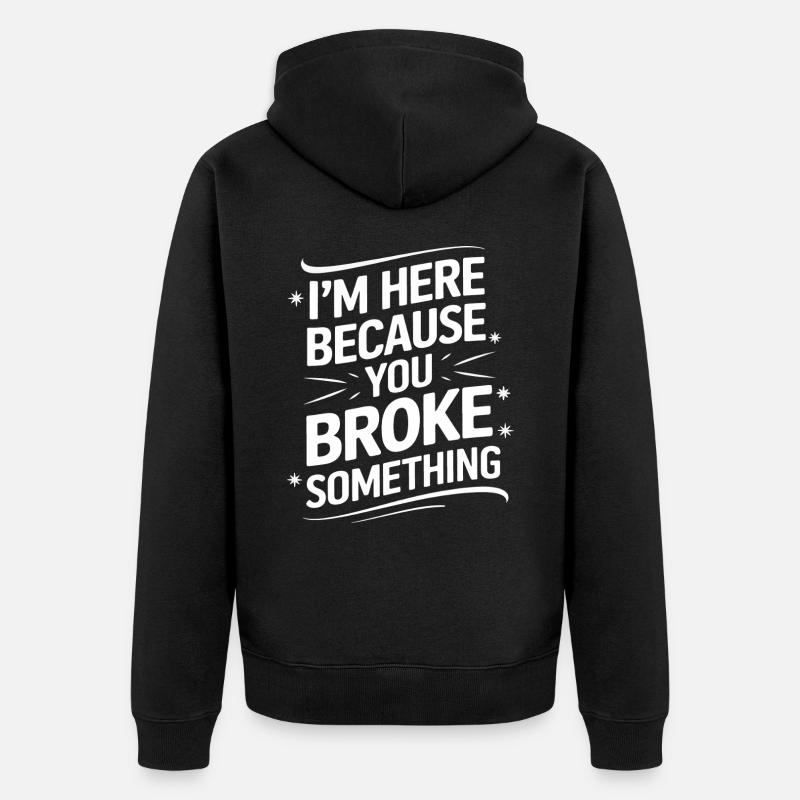Technical Support Computer - Unisex Premium Organic Zip Hoodie - black