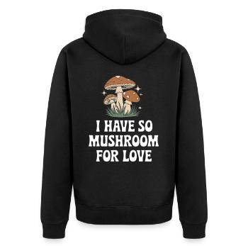 Mushroom Mushrooms Funghi Mushroom - Unisex Premium Organic Zip Hoodie - black - Back - Nico (187cm)