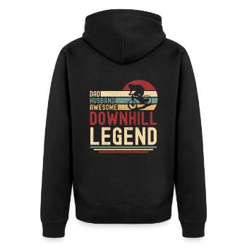 Papa Husband Downhill Mountain Bike Legend rétro - Veste à capuche bio Premium Unisexe - noir - Dos - Nico (187cm)