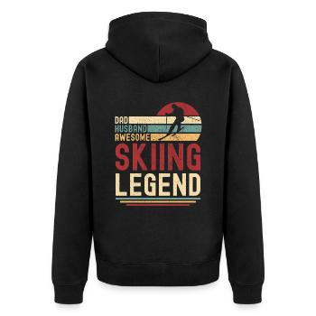 Mari Père Ski Legend Retro Vintage - Veste à capuche bio Premium Unisexe - noir - Dos - Nico (187cm)