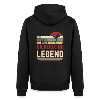 Papa Husband Kickboxing Legend vintage rétro - Veste à capuche bio Premium Unisexe - noir - Dos - Nico (187cm)