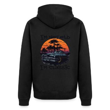I ́m Not Old I ́m Classic - Unisex Premium Organic Zip Hoodie - black - Back - Nico (187cm)
