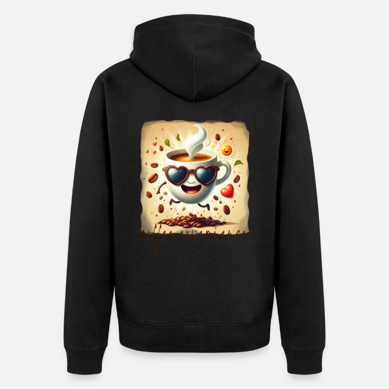 Café - Veste à capuche bio Premium Unisexe - noir