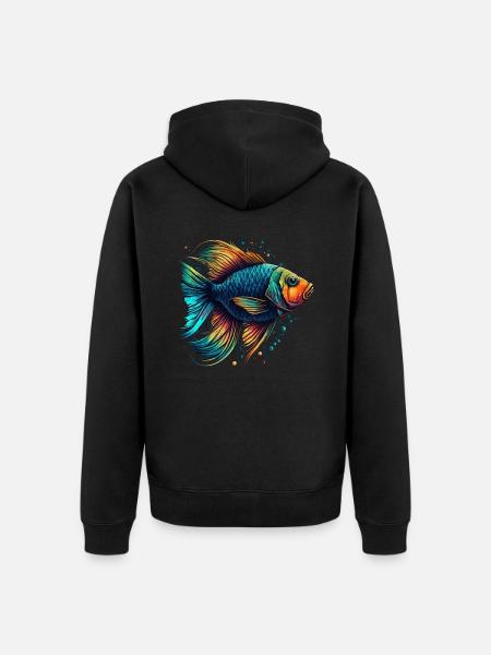 Bunte Fische - Unisex Premium Bio Zip Hoodie - Schwarz