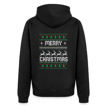 Merry Christmas - Unisex Premium Organic Zip Hoodie - black - Back - Nico (187cm)
