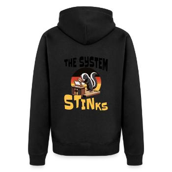 Le système politique pue - Veste à capuche bio Premium Unisexe - noir - Dos - Nico (187cm)