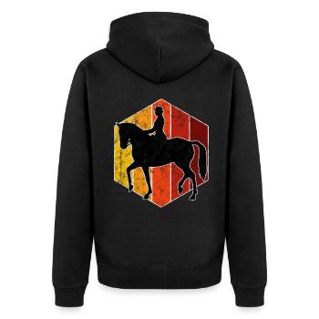 Dressage Cavalier de dressage Cheval d’équitation - Veste à capuche bio Premium Unisexe - noir - Dos - Nico (187cm)