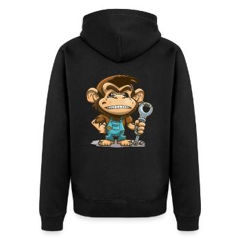 Clé anglaise - Veste à capuche bio Premium Unisexe - noir - Dos - Nico (187cm)