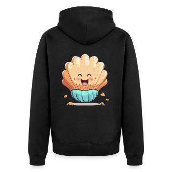 Making Waves - Unisex Premium Organic Zip Hoodie - black - Back - Nico (187cm)