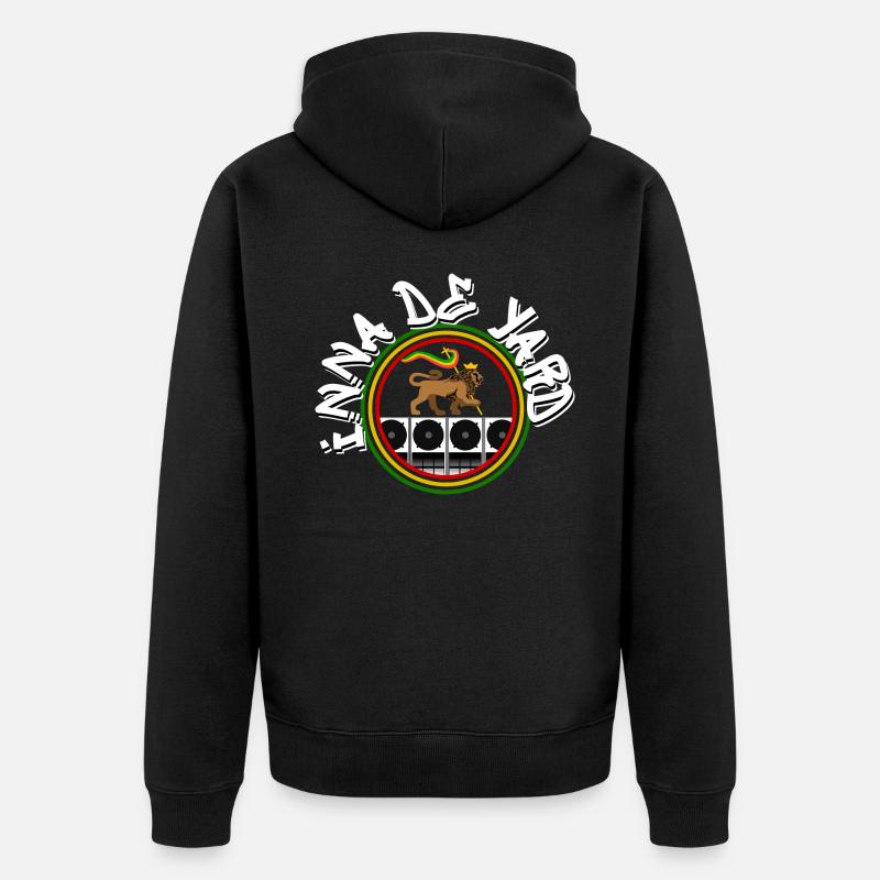 Lion du système de musique reggae - Veste à capuche bio Premium Unisexe - noir
