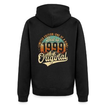 Original 1999 Vintage Anniversaire Rétro - Veste à capuche bio Premium Unisexe - noir - Dos - Nico (187cm)