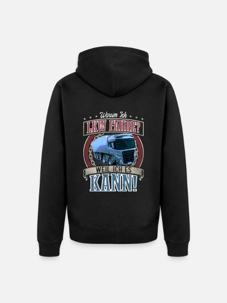 LKW Fahrer - Unisex Premium Bio Zip Hoodie - Schwarz