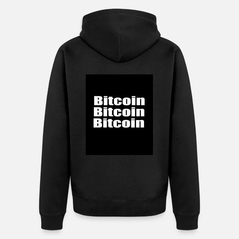 BITCOIN BITCOIN BITCOIN - Unisex Premium Bio Zip Hoodie - Schwarz