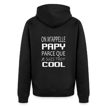 On m appelle papy parce que je suis trop cool - Veste à capuche bio Premium Unisexe - noir - Dos - Nico (187cm)