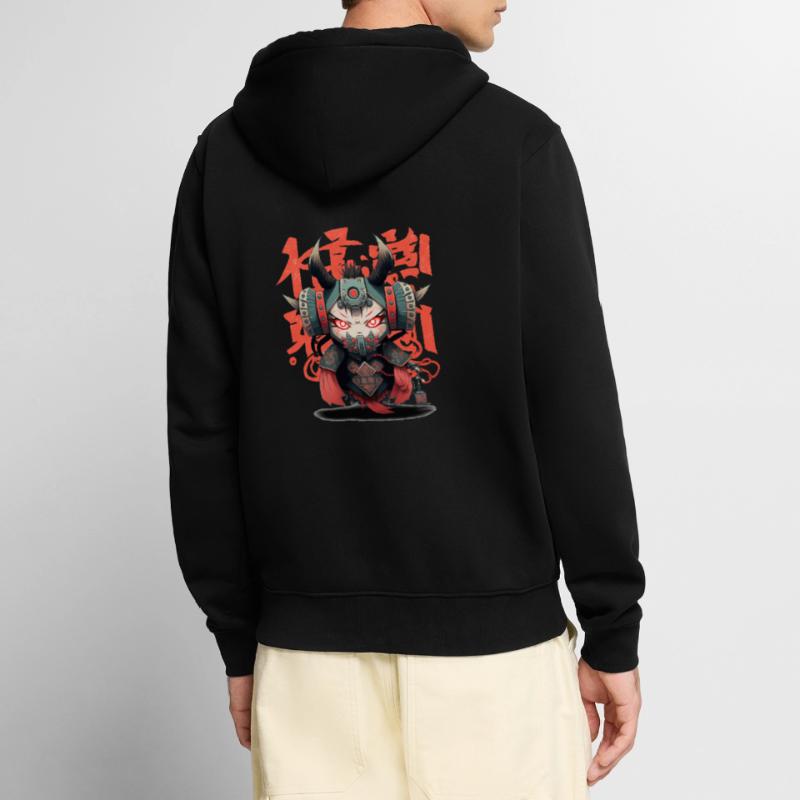 Japan's Robot Samurai Warrior Devil Unisex Premium Organic Zip Hoodie