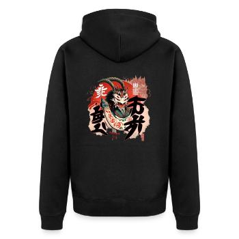 Yokai Dragon Kuchisake Onna Dragon Créature - Veste à capuche bio Premium Unisexe - noir - Dos - Nico (187cm)