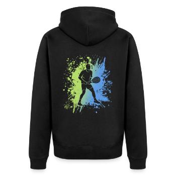 Joueur de tennis Club de tennis Enfants Joueur de tennis - Veste à capuche bio Premium Unisexe - noir - Dos - Nico (187cm)