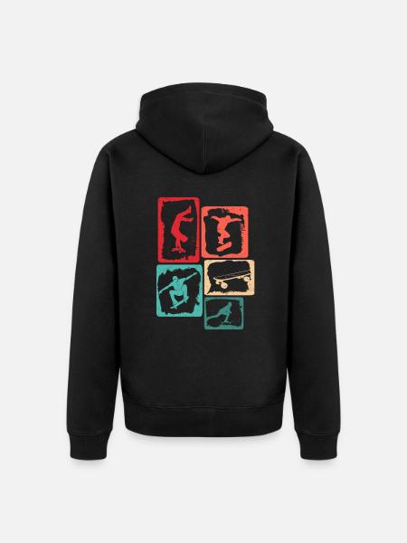 Skater Skating Enfants Skateboard Skateboarder - Veste à capuche bio Premium Unisexe - noir