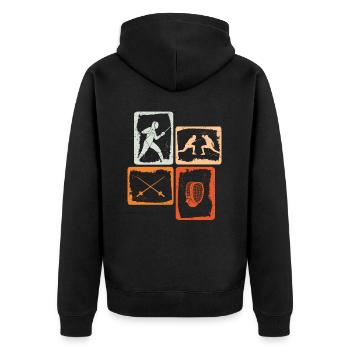 Fechten Fechtkampf Fechtsport Kinder Fechter - Unisex Premium Bio Zip Hoodie - Schwarz - Hinten - Nico (187cm)