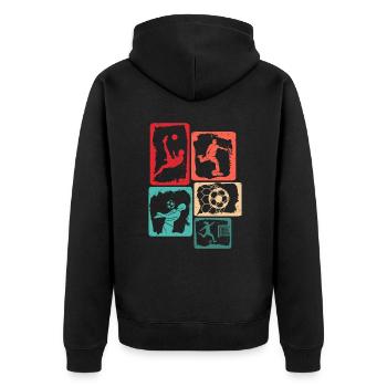 Footballeur Enfants Footballeur Footballeur - Veste à capuche bio Premium Unisexe - noir - Dos - Nico (187cm)