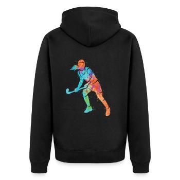Joueur de hockey Joueur de hockey Bunt Hockey sur gazon - Veste à capuche bio Premium Unisexe - noir - Dos - Nico (187cm)