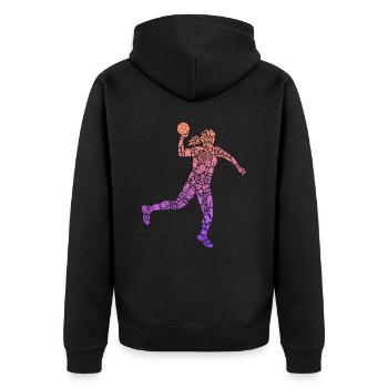 Symboles de handball Femmes Filles Handball Joueuse - Veste à capuche bio Premium Unisexe - noir - Dos - Nico (187cm)