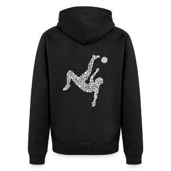 Fußballer Symbole Fußball Spieler Fußballspieler - Unisex Premium Bio Zip Hoodie - Schwarz - Hinten - Nico (187cm)