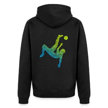Fußball Symbole Fußballer Jungen Fußballspieler - Unisex Premium Bio Zip Hoodie - Schwarz - Hinten - Nico (187cm)