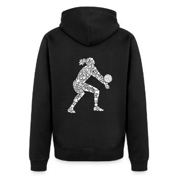 Volleyballspielerin Symbole Frauen Volleyball - Unisex Premium Bio Zip Hoodie - Schwarz - Hinten - Nico (187cm)