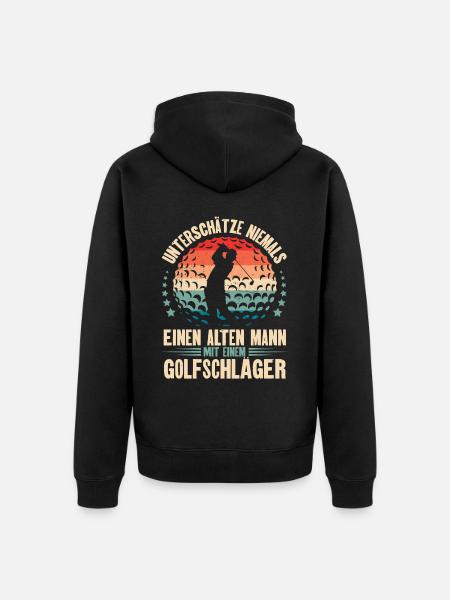 Golf Golfer - Unisex Premium Bio Zip Hoodie - Schwarz