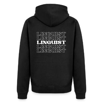 Linguist Language Expert Language Specialist - Unisex Premium Organic Zip Hoodie - black - Back - Nico (187cm)
