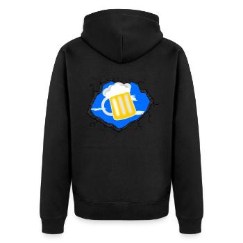 Beer in me - Unisex Premium Organic Zip Hoodie - black - Back - Nico (187cm)