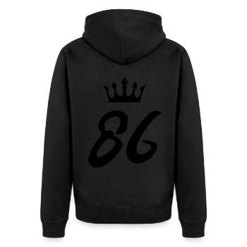 86 Couronne numérique - Veste à capuche bio Premium Unisexe - noir - Dos - Nico (187cm)