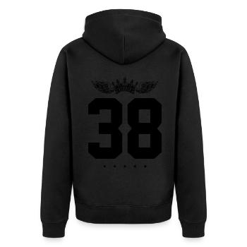 38 Couronne numérique - Veste à capuche bio Premium Unisexe - noir - Dos - Nico (187cm)
