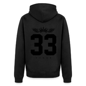 33 Couronne numérique - Veste à capuche bio Premium Unisexe - noir - Dos - Nico (187cm)