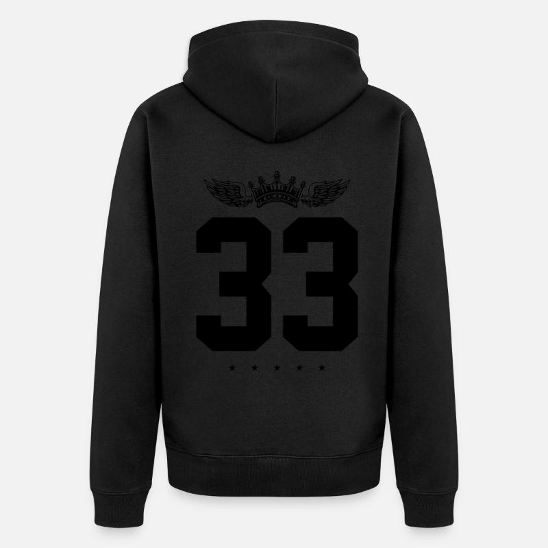 33 Couronne numérique - Veste à capuche bio Premium Unisexe - noir