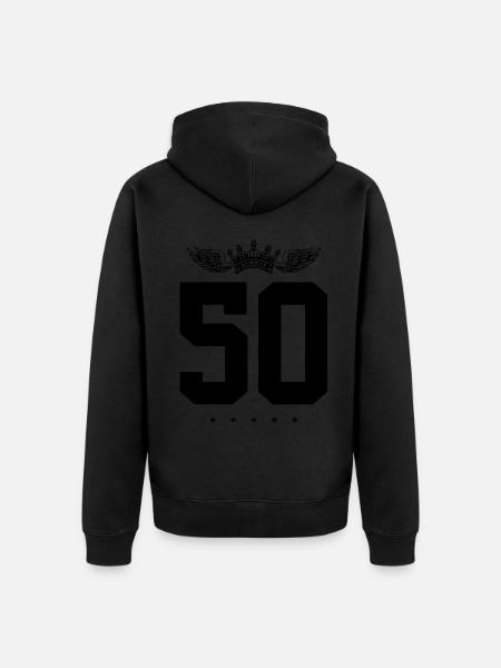 Couronne de 50 numéros - Veste à capuche bio Premium Unisexe - noir