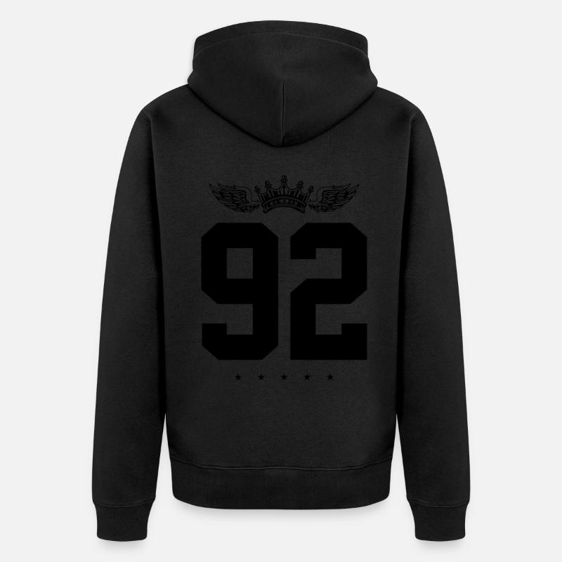 92 Couronne numérique - Veste à capuche bio Premium Unisexe - noir