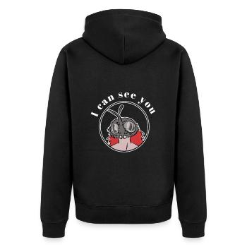 I Can See You - Unisex Premium Bio Zip Hoodie - Schwarz - Hinten - Nico (187cm)