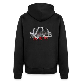 Ho Ho Ho Tacho! Es weihnachtet sehr! - Unisex Premium Bio Zip Hoodie - Schwarz - Hinten - Nico (187cm)