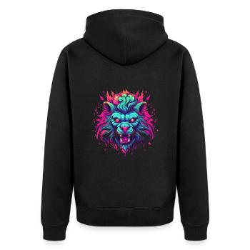 King Leon - Unisex Premium Bio Zip Hoodie - Schwarz - Hinten - Nico (187cm)