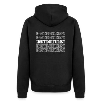 Horticulteur, Spécialiste des plantes, Jardinier, Cultivateur - Veste à capuche bio Premium Unisexe - noir - Dos - Nico (187cm)