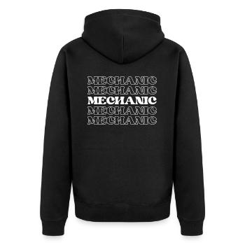 Mechaniker Techniker Autotechniker Auto - Unisex Premium Bio Zip Hoodie - Schwarz - Hinten - Nico (187cm)